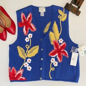 🆕SUSAN BRISTOL ‘May Flowers’ Vest in Cobalt Blue
